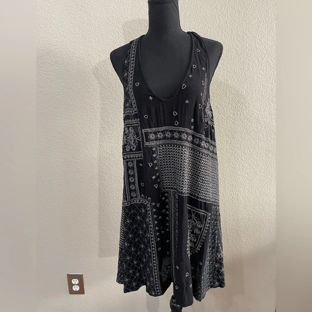 Free people beaded black dress - Picture 1 of 8